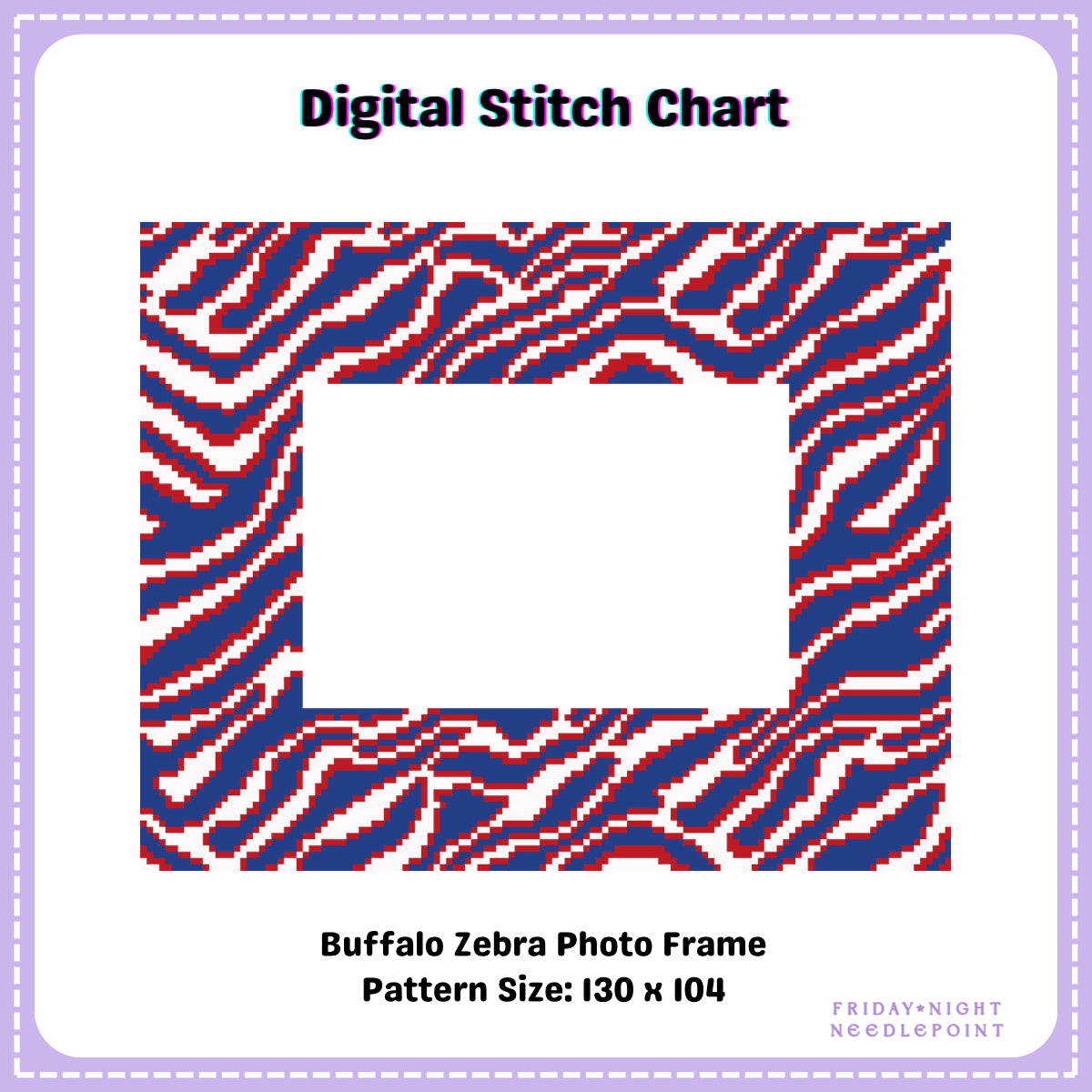 Buffalo Zebra Photo Frame Digital Chart