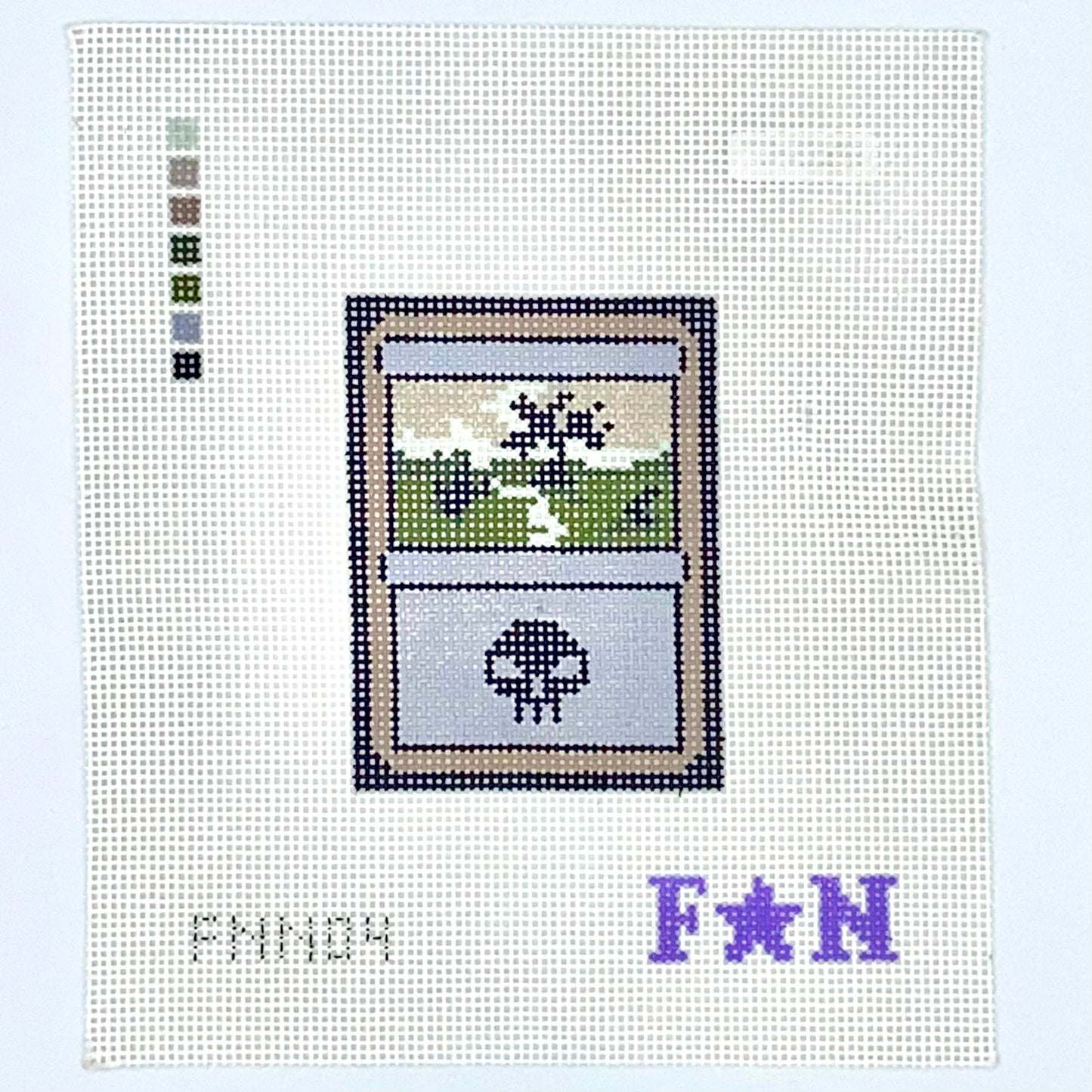 MTG Swamp Mana Land Card Needlepoint Canvas - warped