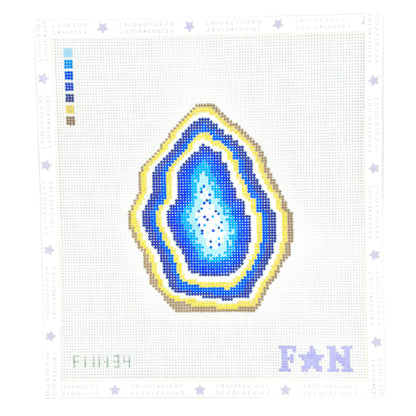 Geode Needlepoint Canvas Blue