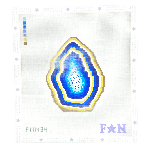 Geode Needlepoint Canvas Blue