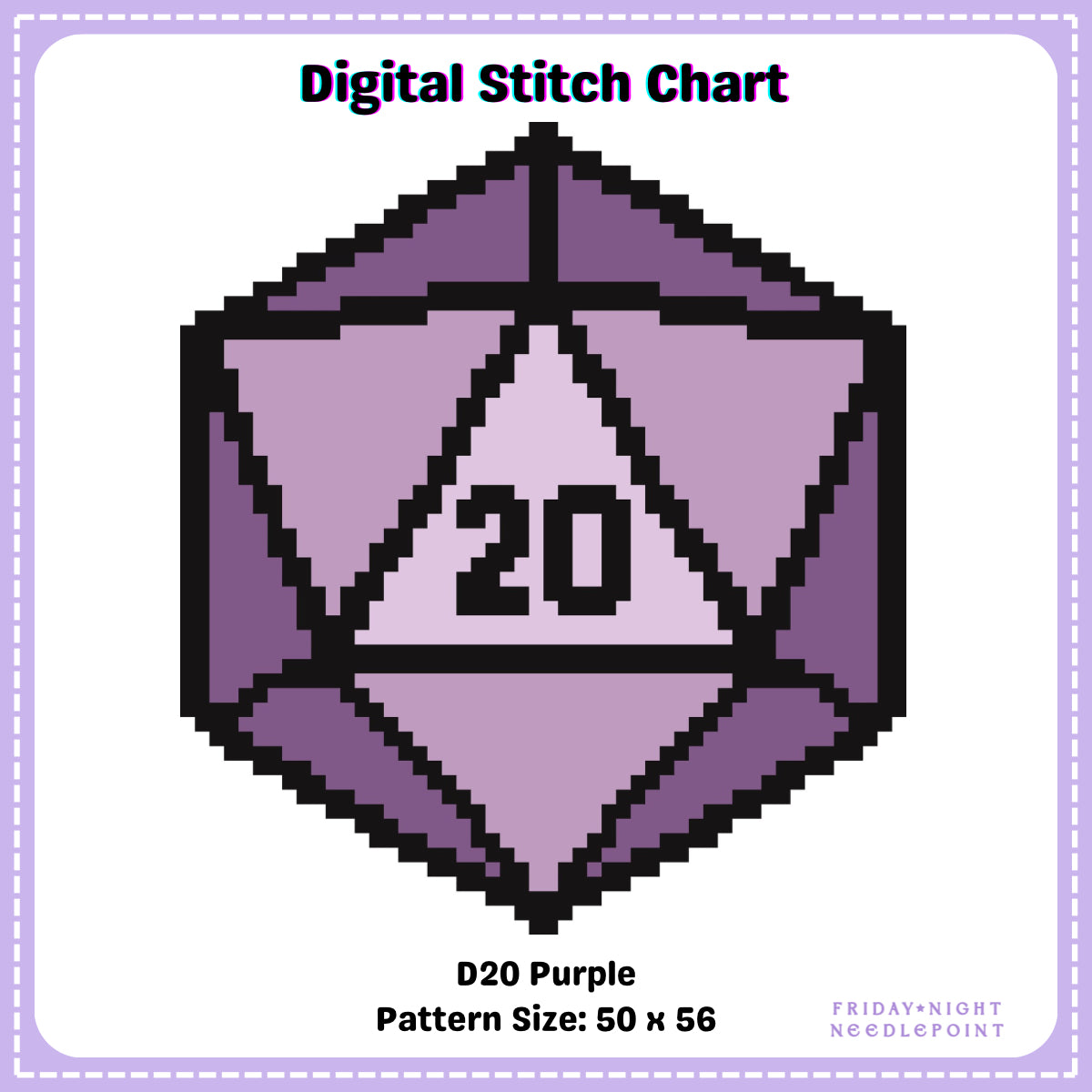 D20 Purple Digital Chart
