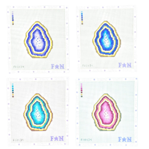 Geode Needlepoint Canvas Blue