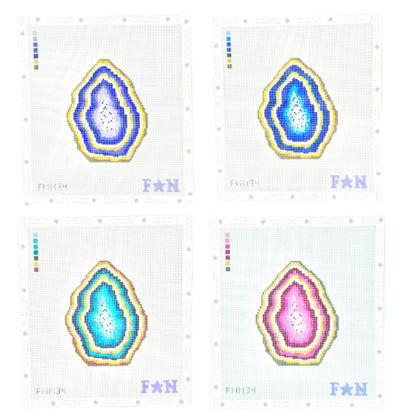 Geode Needlepoint Canvas Blue