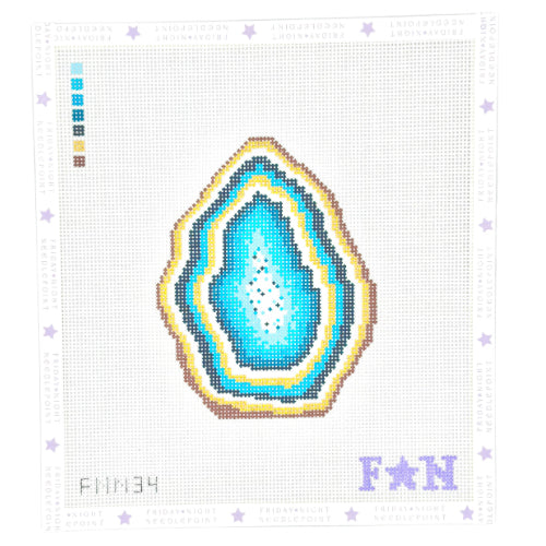 Geode Needlepoint Canvas Green