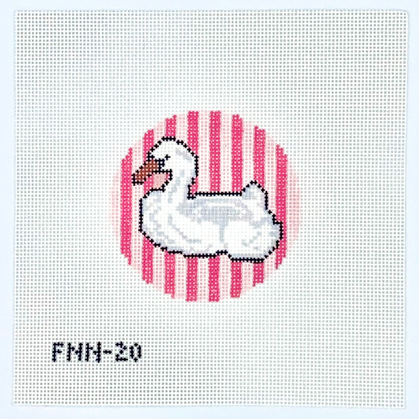 Pool Floaty Swan Needlepoint Canvas - Paint Spots