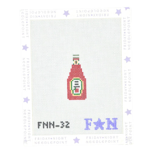 Mini Ketchup bag charm Needlepoint Canvas