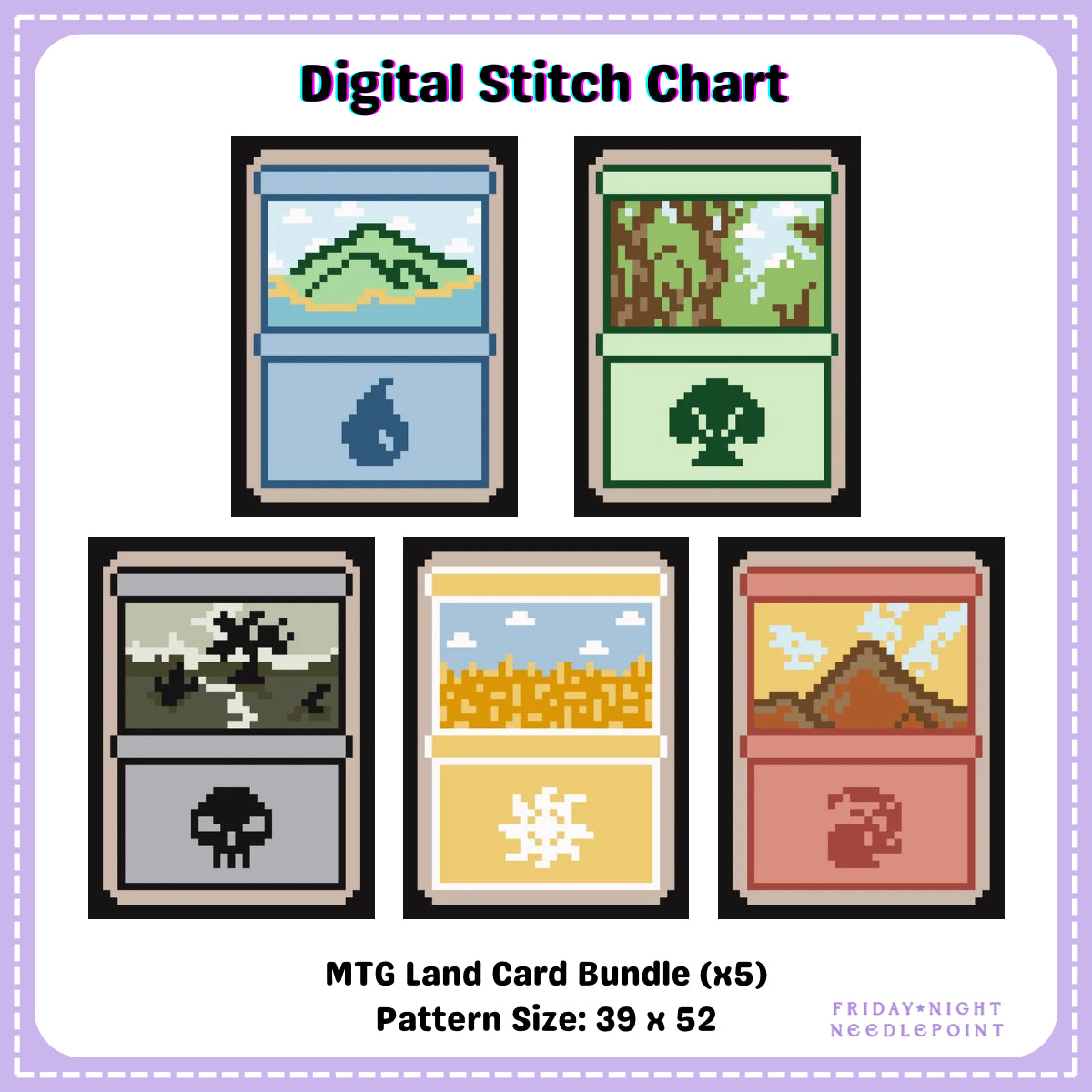 MTG Land Card Bundle Digital Chart
