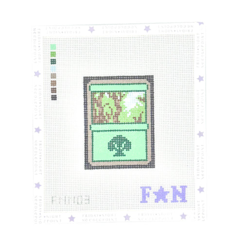 MTG Forest Mana Land Card Needlepoint Canvas