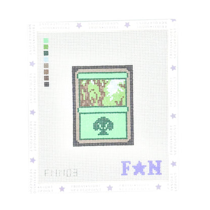 MTG Forest Mana Land Card Needlepoint Canvas