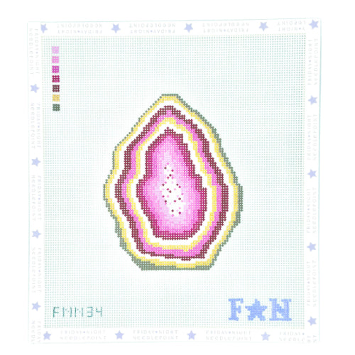 Geode Needlepoint Canvas Pink