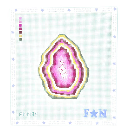Geode Needlepoint Canvas Pink