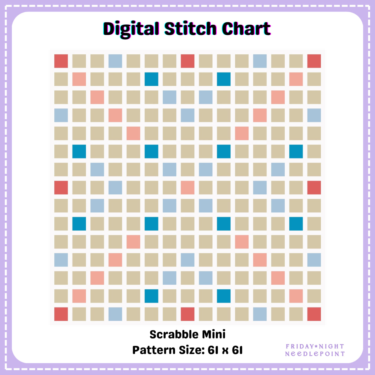 Scrabble Mini Board Digital Chart