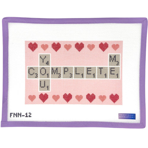 You Complete Me Scrabble Needlepoint Canvas