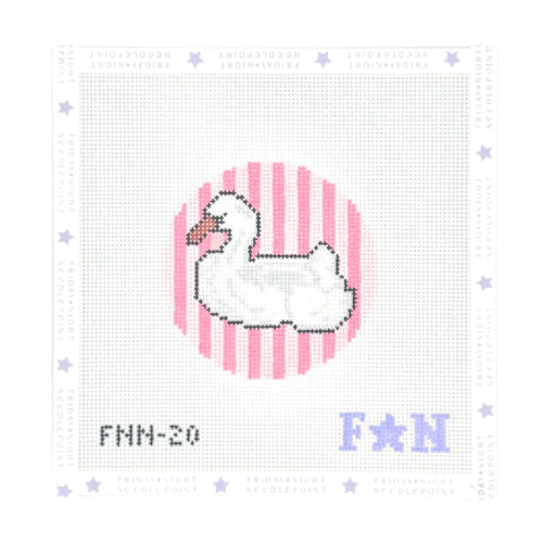 Pool Floaty Swan Needlepoint Canvas