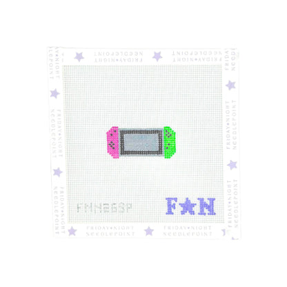 Mini Game Controller Switch Green Pink Needlepoint Canvas