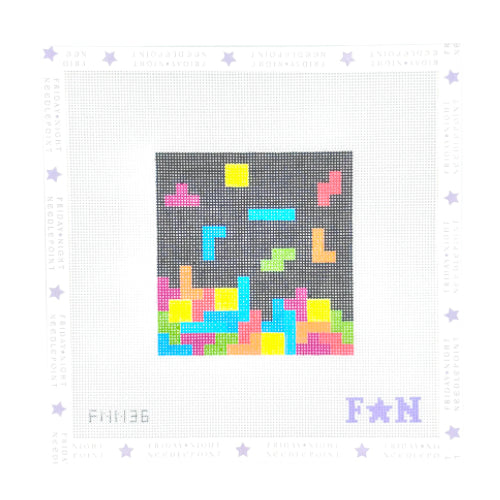 Falling Color Block Game Needlepoint Canvas